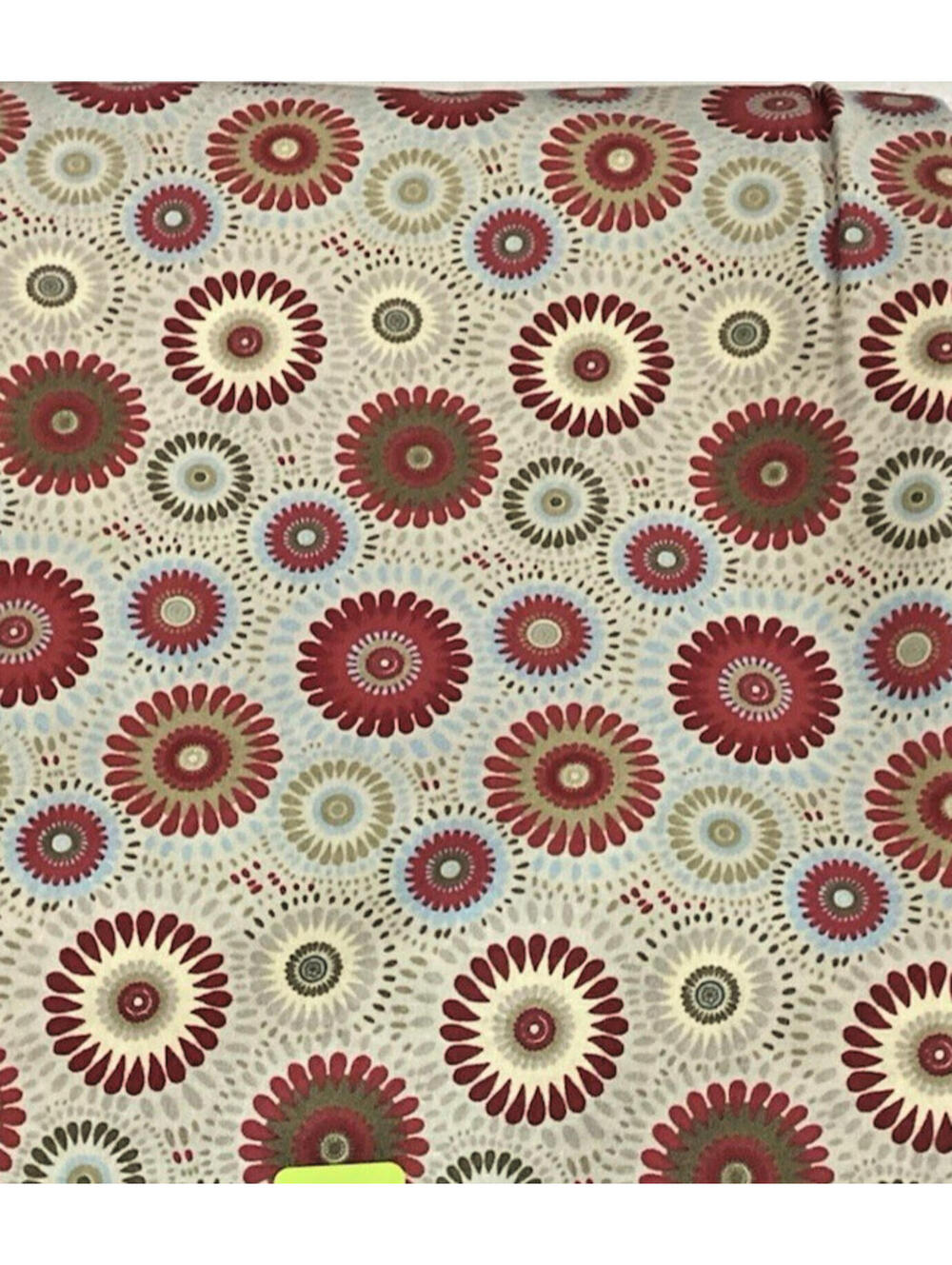 6 yds MDG Cotton Fabric Lucky Medallion Light Tan Background